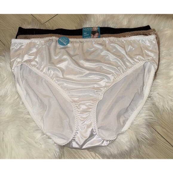 3 Vanity Fair Radiant Collection Light Control Hi-Cut Panties Satin 5XL 3448301 - Picture 1 of 4